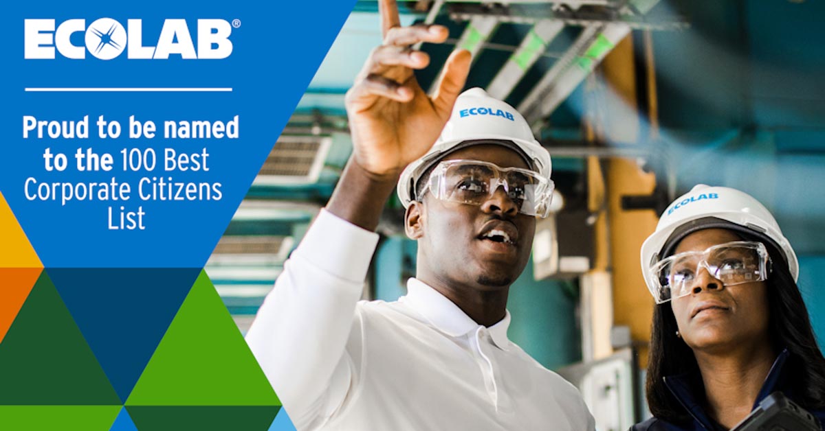 Ecolab ocupa el octavo lugar en la lista 100 Best Corporate Citizens