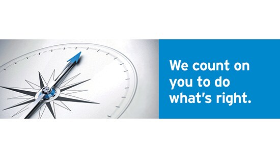 We count on you to do what's right. Ecolab Code of Conduct tagline.