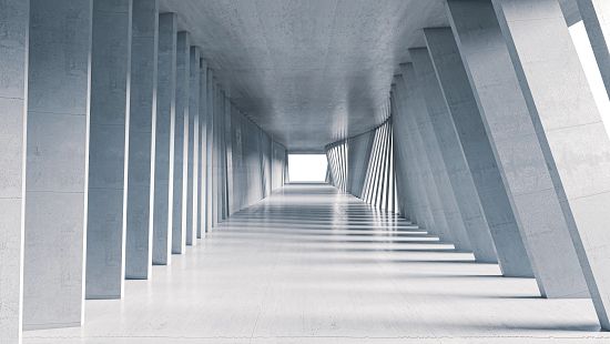 concrete tunnel structure with light at the bottom